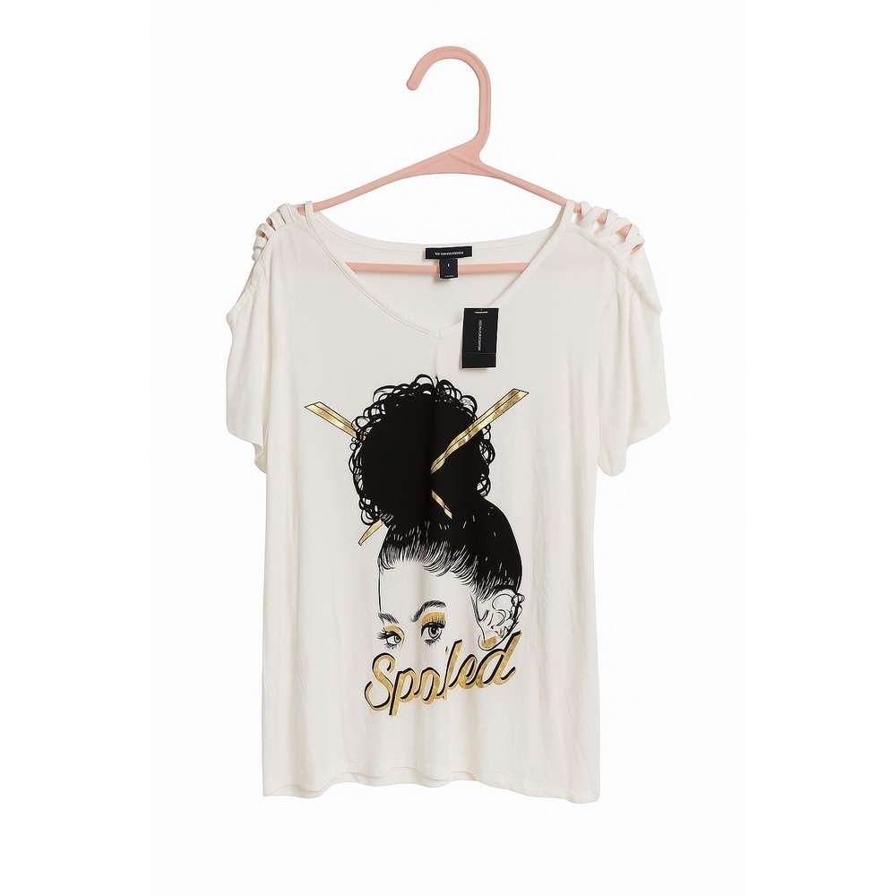 NWT Ashley Stewart Spoiled Graphic Tee 18/20 Plus Size Y2K Glam MSRP $30